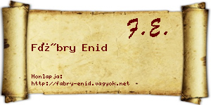 Fábry Enid névjegykártya
